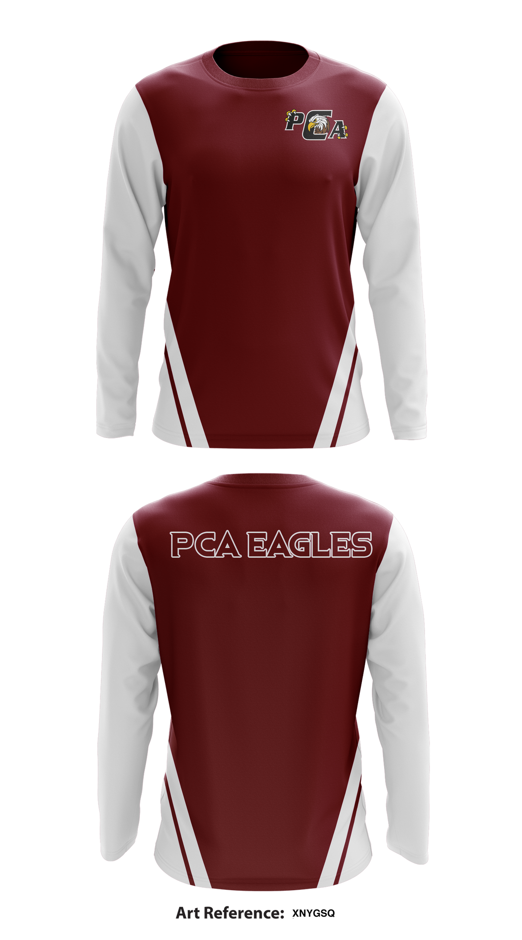 PCA Eagles 78652491 Long Sleeve Performance Shirt - 1