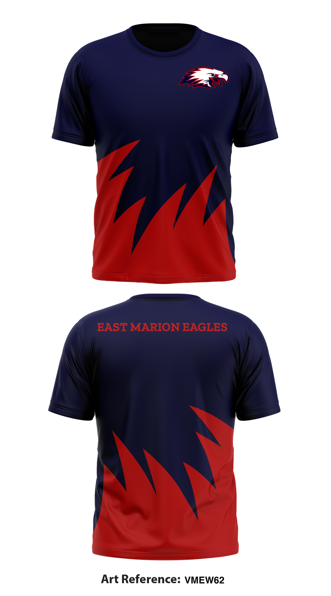 East Marion Eagles 36988176 Short Sleeve Performance Shirt - 1