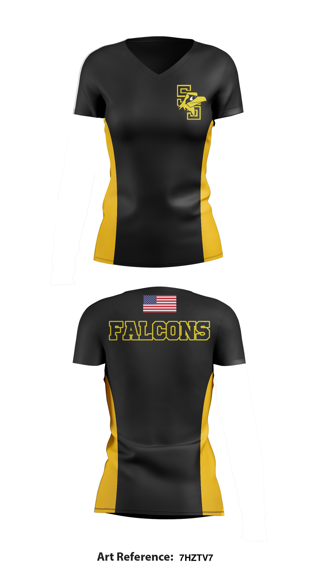 Falcons 75400730 Women's Short Sleeve V-neck Shirt - 1