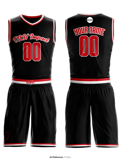 OLH Impact 66986171 Reversible Basketball Uniform - Black/White