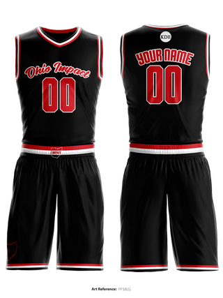 Ohio Impact 66986171 Reversible Basketball Uniform - Black/White