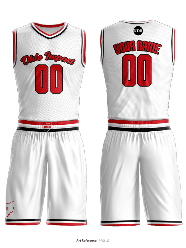 Ohio Impact 66986171 Reversible Basketball Uniform - Black/White