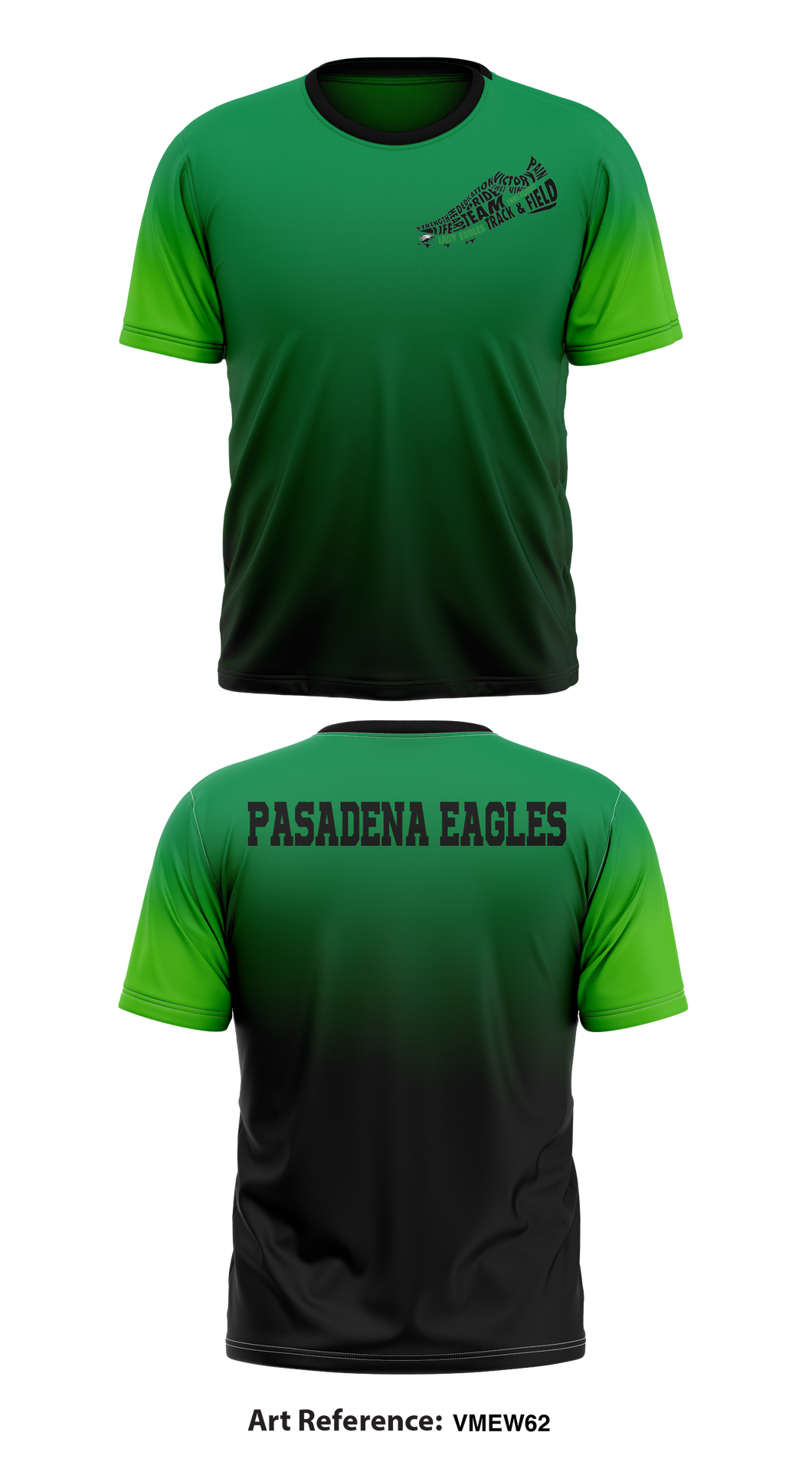 Pasadena Eagles Track and Field 37013086 Short Sleeve Performance Shirt - 1