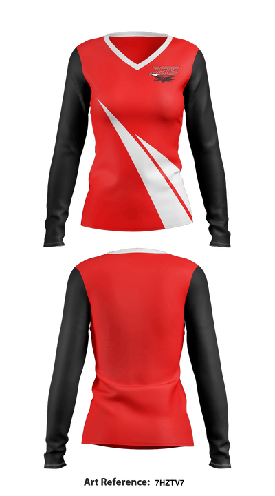 Jets 13826761 Women's Long Sleeve V-neck Shirt - 1