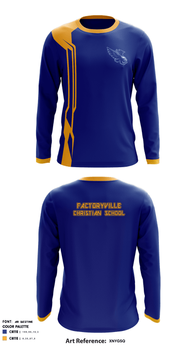 Factoryville Christian School 78112632 Long Sleeve Performance Shirt - 3