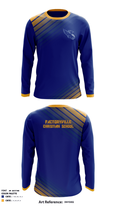 Factoryville Christian School 78112632 Long Sleeve Performance Shirt - 4