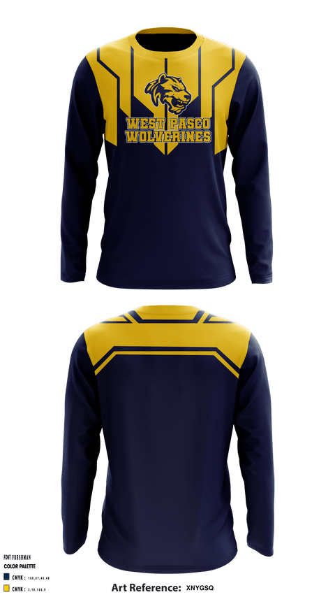 West Pasco Wolverines 52856854 Long Sleeve Performance Shirt - 1