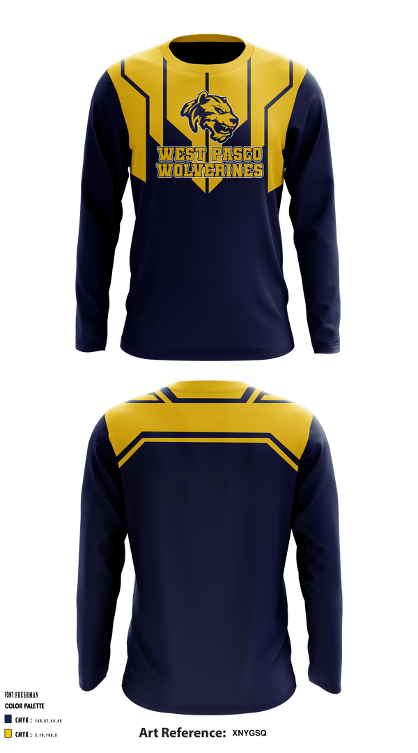 West Pasco Wolverines 52856854 Long Sleeve Performance Shirt - 1