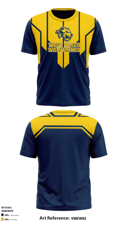 West Pasco Wolverines 52856854 Short Sleeve Performance Shirt - 2