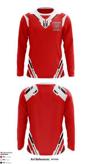 Woodland High School Football 24083444 Long Sleeve Performance Shirt - 1