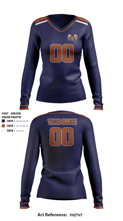 Galion High School Women's Volleyball 89296456 Women's Long Sleeve V-neck Shirt - 1