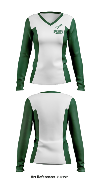 John F Kennedy High School Cheer 45011525 Women's Long Sleeve V-neck Shirt - 1