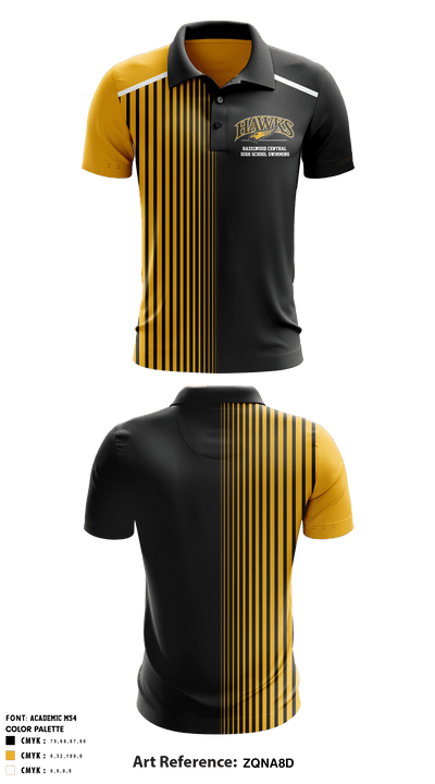 Hazelwood Central High School Swimming 28111002 Short Sleeve Performance Polo - 1