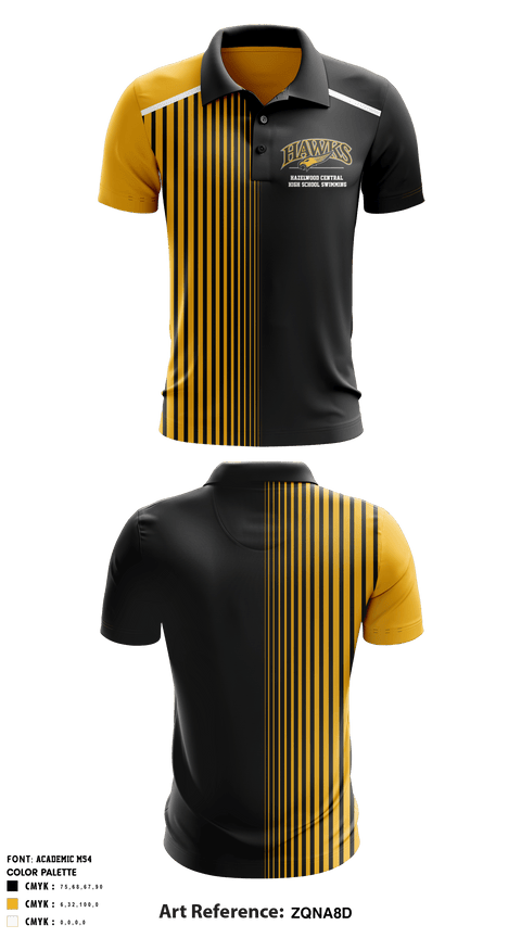 Hazelwood Central High School Swimming 28111002 Short Sleeve Performance Polo - 1