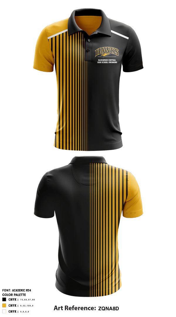 Hazelwood Central High School Swimming 28111002 Short Sleeve Performance Polo - 1