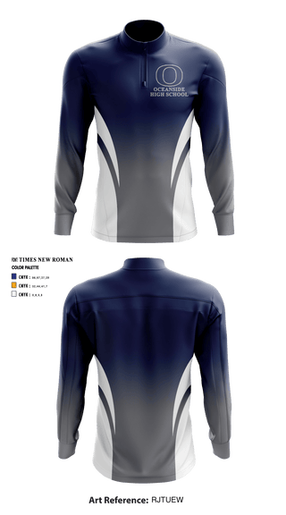 Oceanside High School Swimming 67620423 Quarter Zip Jacket - 1