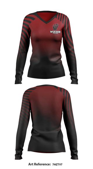 Weaver High School Soccer 30117244 Women's Long Sleeve V-neck Shirt - 1