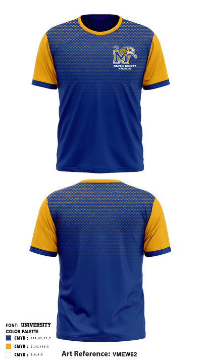 Martin County High School Wrestling 40535118 Short Sleeve Rash Guard Shirt - 2