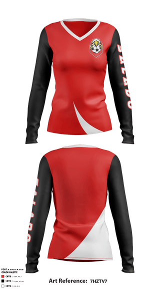 Salado High School Soccer 83502056 Women's Long Sleeve V-neck Shirt - 1