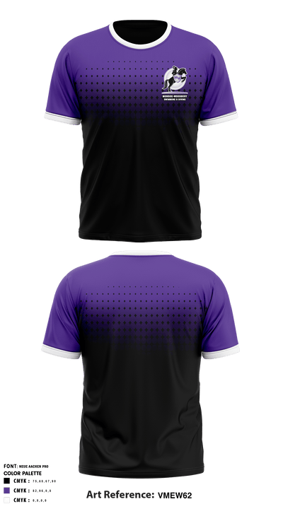 Monroe-Woodbury Swimming & Diving 45706922 Short Sleeve Performance Shirt - 1