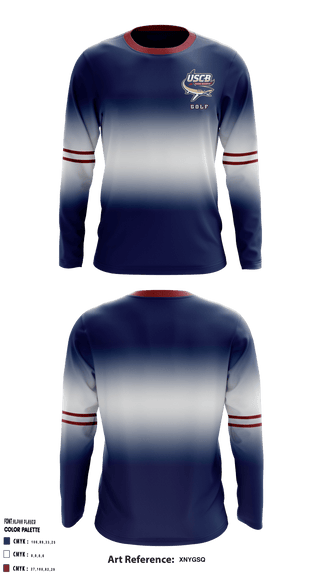USCB Golf 54007697 Long Sleeve Performance Shirt - 1