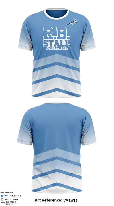 R B Stall High School Volleyball 96742384 Short Sleeve Performance Shirt - 1