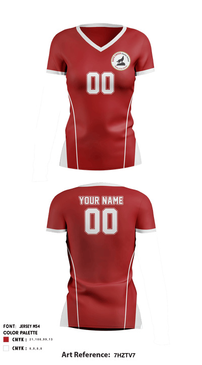 Days Creek Middle School Volleyball 3108474 Women's Short Sleeve V-neck Shirt - 2