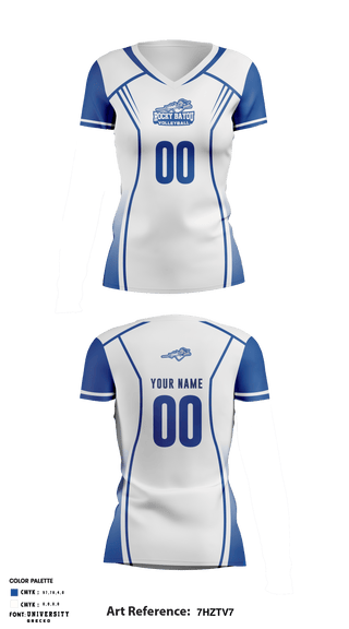 Rocky Bayou Christian School Volleyball 12240043 Women's Short Sleeve V-neck Shirt - 2