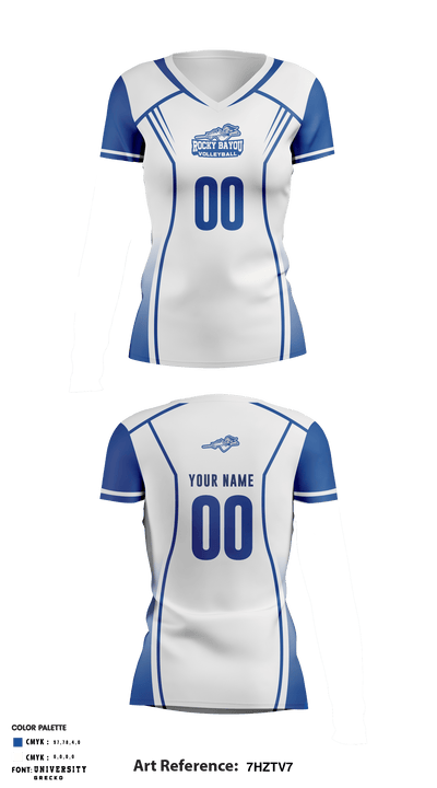 Rocky Bayou Christian School Volleyball 12240043 Women's Short Sleeve V-neck Shirt - 2