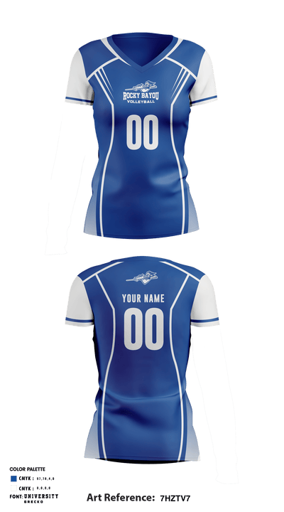 Rocky Bayou Christian School Volleyball 12240043 Women's Short Sleeve V-neck Shirt - 1