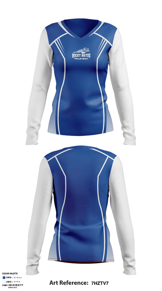 Rocky Bayou Christian School Volleyball 12240043 Women's Long Sleeve V-neck Shirt - 1