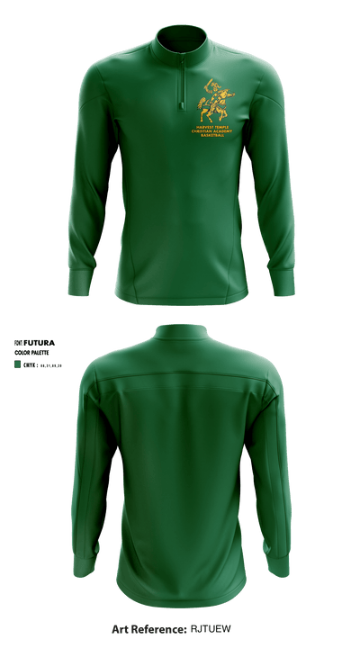 Harvest Temple Christian Academy Junior High School Basketball 97137941 Quarter Zip Jacket - 1