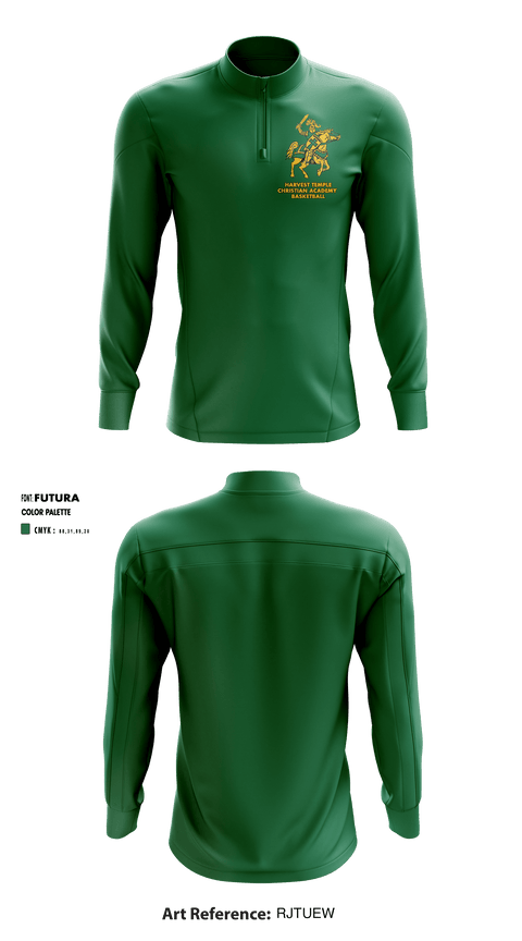 Harvest Temple Christian Academy Junior High School Basketball 97137941 Quarter Zip Jacket - 1
