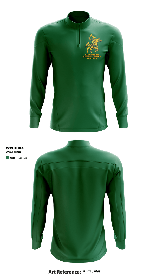 Harvest Temple Christian Academy Junior High School Basketball 97137941 Quarter Zip Jacket - 1
