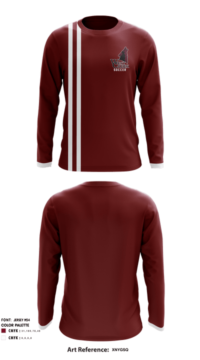 West Creek High School Soccer 78596908 Long Sleeve Performance Shirt - 1