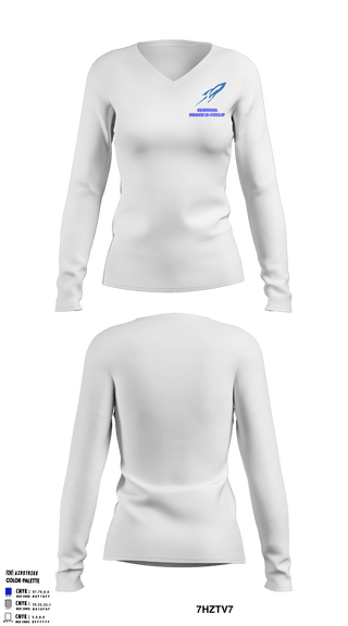 Central High School 54866943 Women's Long Sleeve V-neck Shirt - 2