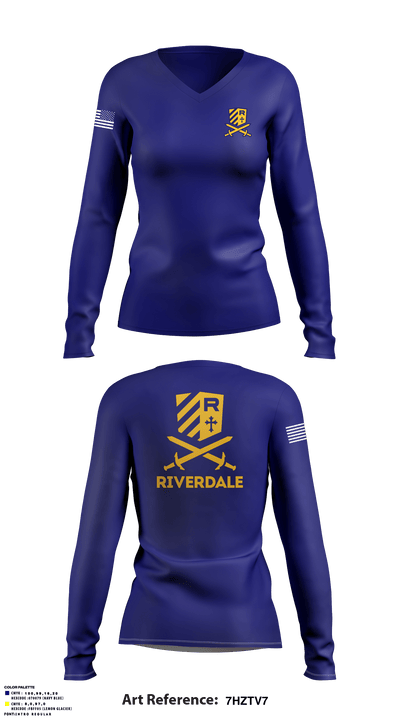Riverdale Baptist High School 8850685 Women's Long Sleeve V-neck Shirt - 1