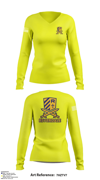 Riverdale Baptist High School 8850685 Women's Long Sleeve V-neck Shirt - 2