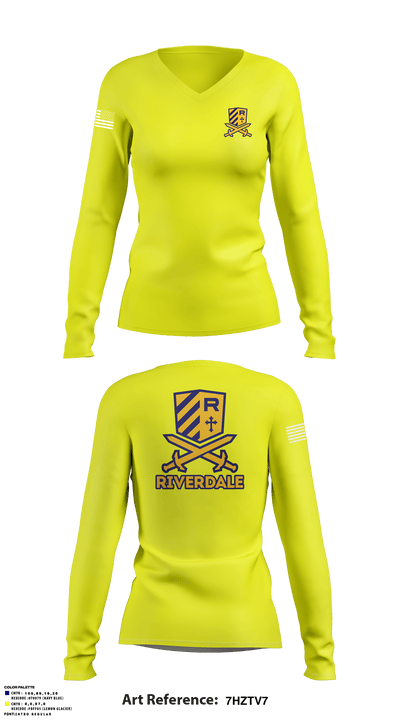 Riverdale Baptist High School 8850685 Women's Long Sleeve V-neck Shirt - 2