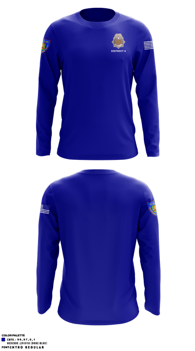 Denver Police District 4 6722574 Long Sleeve Performance Shirt - 1