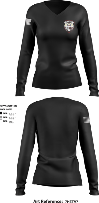 Bloomfield DPS 51903900 Women's Long Sleeve V-neck Shirt - 1