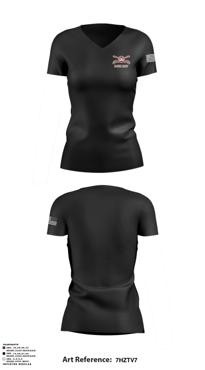 1-221 CAV 56544201 Women's Short Sleeve V-neck Shirt - 2