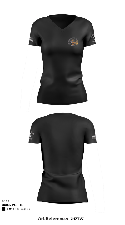 DENVER METRO PROTECTIVE SERVICES K9 UNIT 53255835 Women's Short Sleeve V-neck Shirt - 1