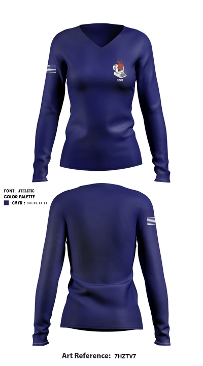 SSU 81385058 Women's Long Sleeve V-neck Shirt - 1