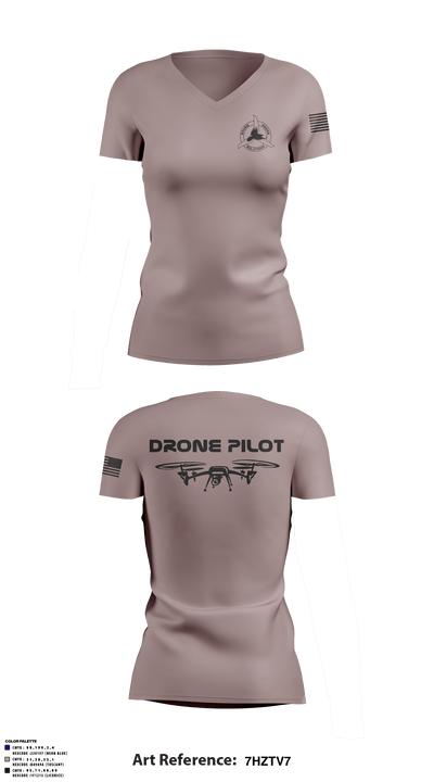 Raven Drone Solutions 1320053 Women's Short Sleeve V-neck Shirt - 2