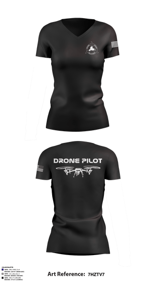 Raven Drone Solutions 1320053 Women's Short Sleeve V-neck Shirt - 3