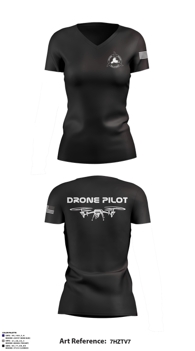 Raven Drone Solutions 1320053 Women's Short Sleeve V-neck Shirt - 3