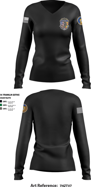 MSRON-1 EST 67638754 Women's Long Sleeve V-neck Shirt - 4
