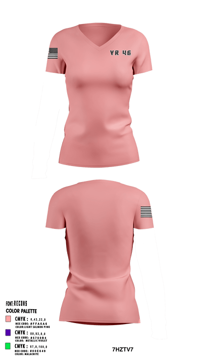 VR 46 873660 Women's Short Sleeve V-neck Shirt - 1