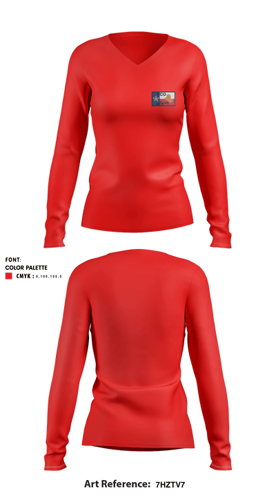 RCO-EAB 57975721 Women's Long Sleeve V-neck Shirt - 1